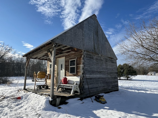 view of snow covered structure