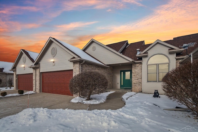 view of front facade with a garage