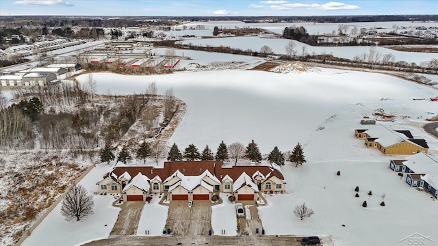 view of snowy aerial view