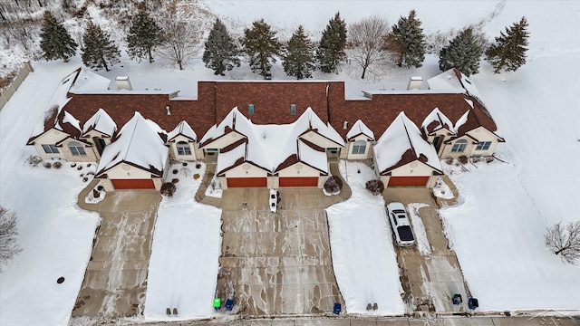 view of snowy aerial view