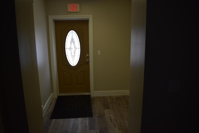 entrance foyer with dark hardwood / wood-style flooring