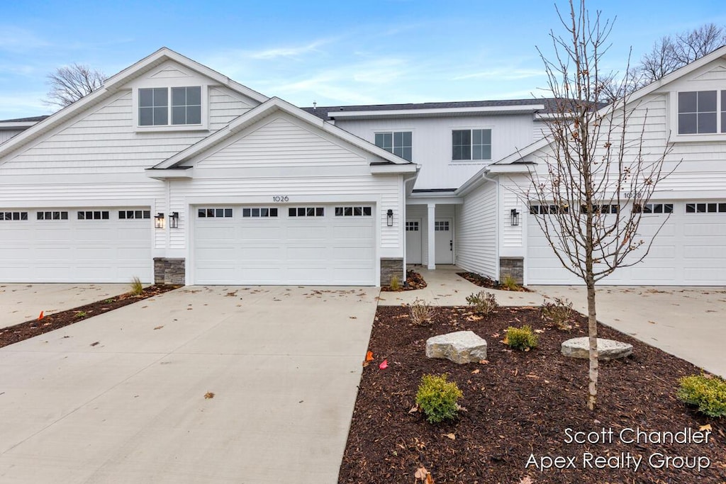 view of property with a garage