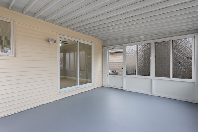 view of unfurnished sunroom