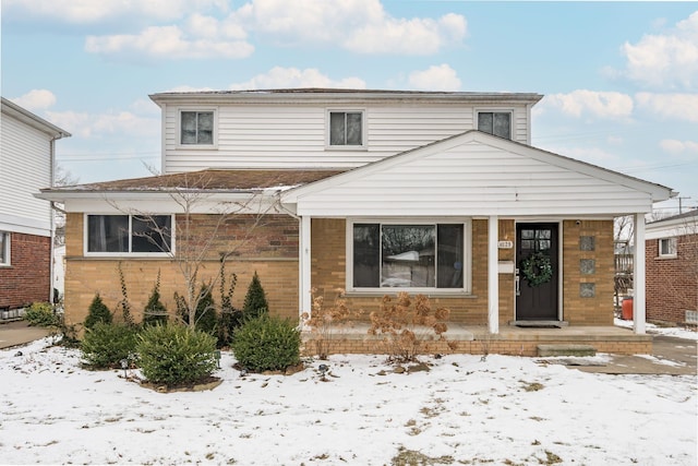 view of front facade featuring covered porch