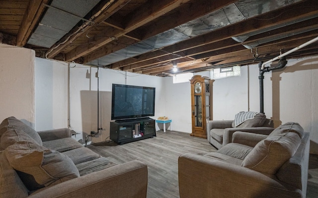 living room with hardwood / wood-style floors