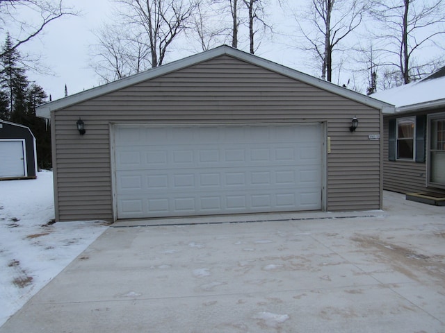 view of garage