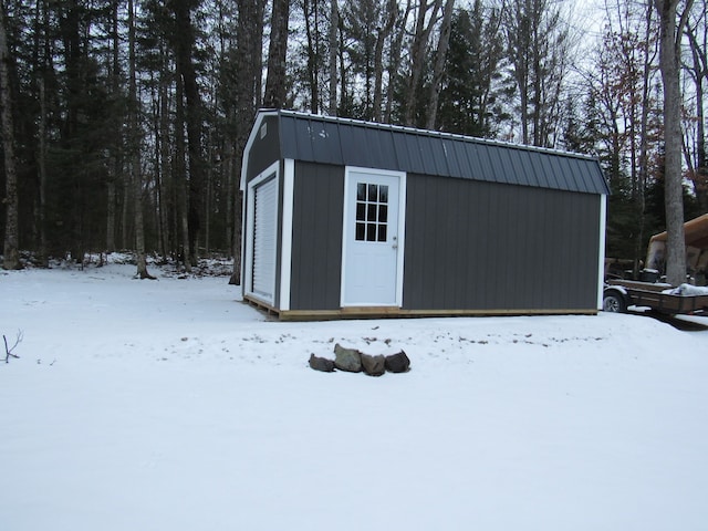 view of snow covered structure