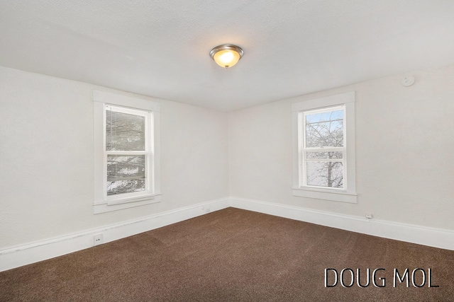 spare room with carpet floors and a textured ceiling