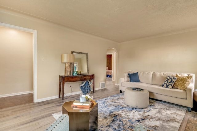 living room with hardwood / wood-style floors