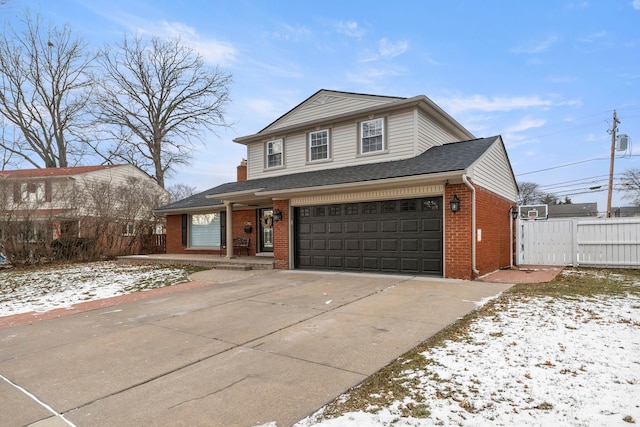 view of property with a garage