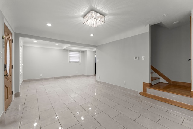 empty room with light tile patterned flooring