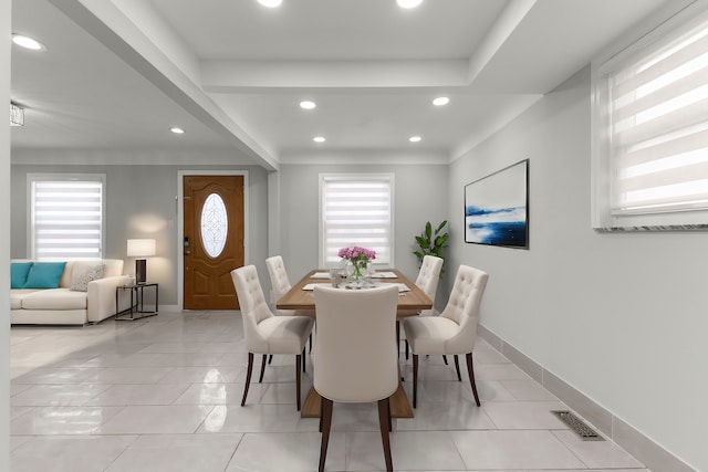 view of tiled dining area