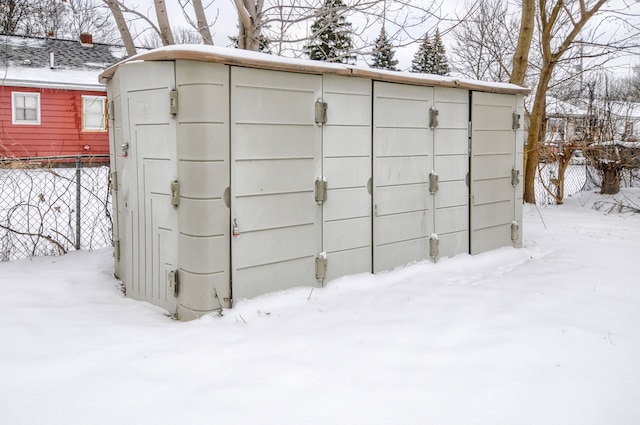 view of snow covered structure