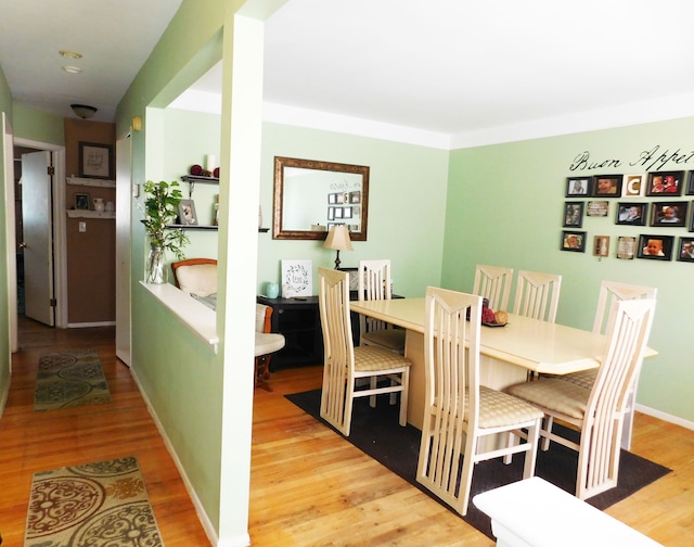 dining area featuring light hardwood / wood-style flooring