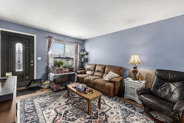 living room featuring hardwood / wood-style flooring