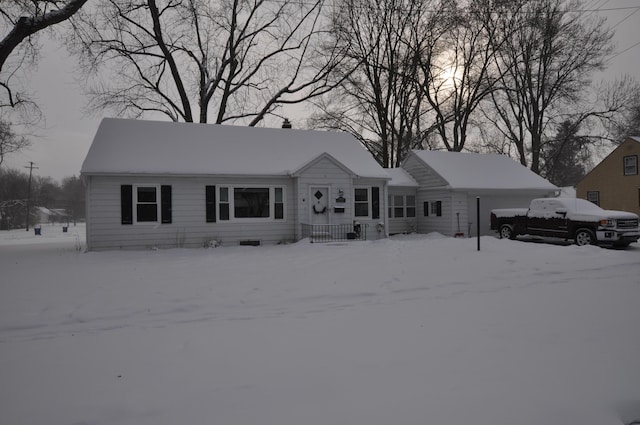 view of single story home