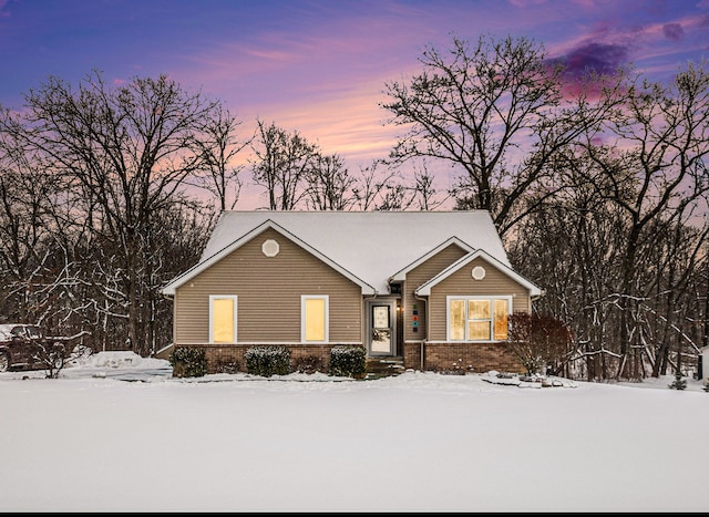 view of single story home