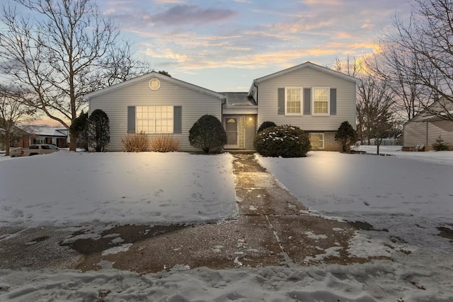 view of split level home