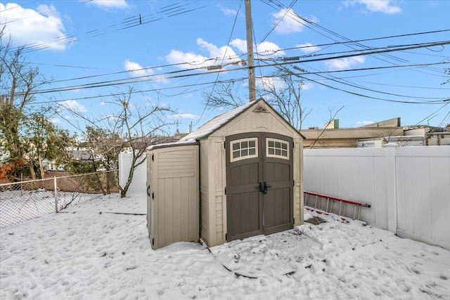 view of snow covered structure