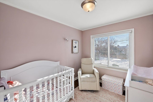 bedroom with a crib