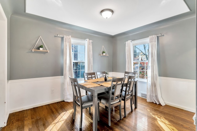 dining room with wood-type flooring