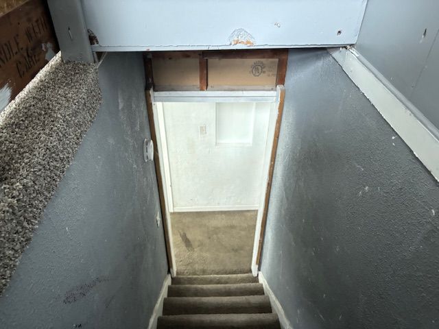entry to storm shelter with entry steps