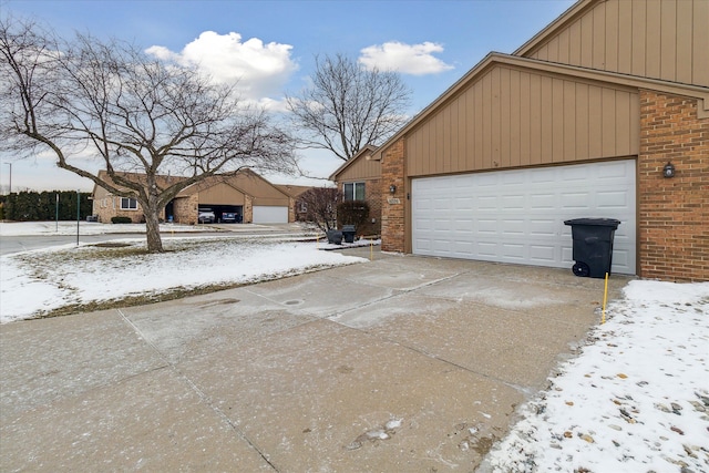 exterior space featuring a garage