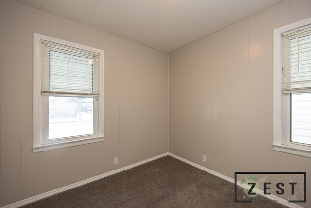 view of carpeted spare room