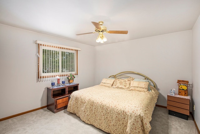 bedroom with carpet and ceiling fan