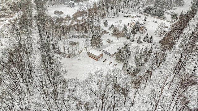 view of snowy aerial view