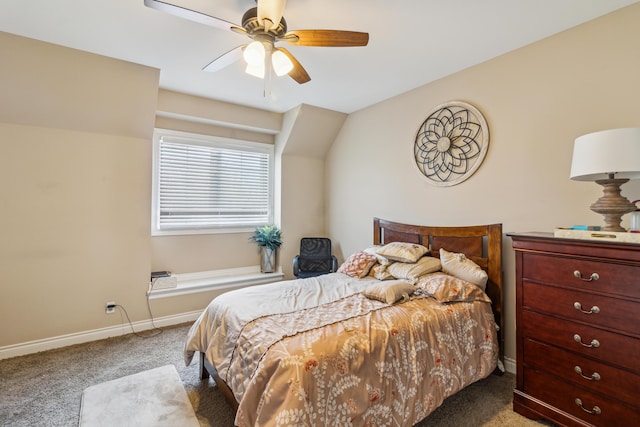 bedroom with carpet and ceiling fan