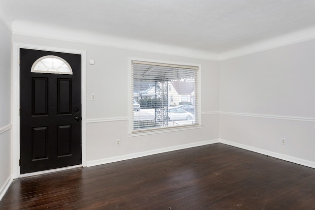 entrance foyer featuring dark wood-type flooring and a healthy amount of sunlight