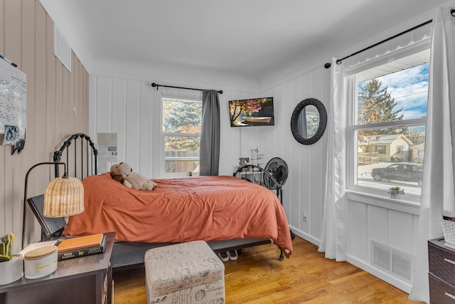 bedroom featuring light wood-type flooring