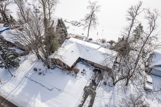 view of snowy aerial view