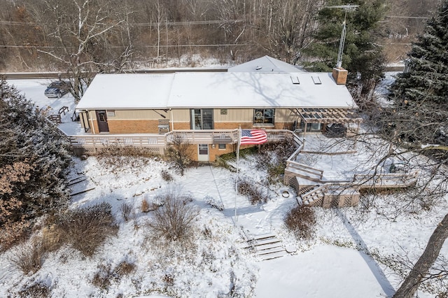 view of snowy aerial view