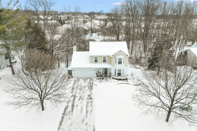 view of front of property featuring a garage