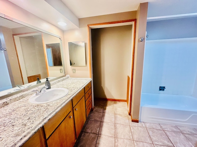 bathroom featuring vanity and tile patterned flooring