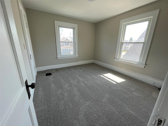 carpeted spare room with a wealth of natural light