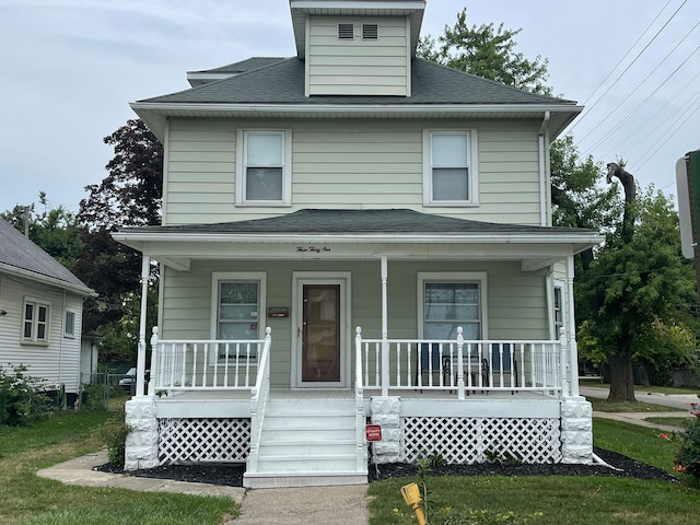 view of front of home featuring covered porch