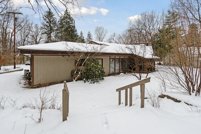 view of snowy exterior