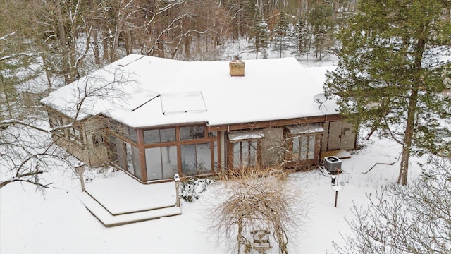 view of snowy aerial view