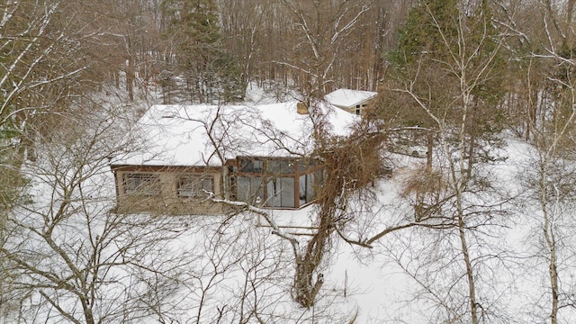 view of snowy aerial view