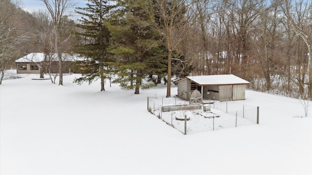 view of snowy yard