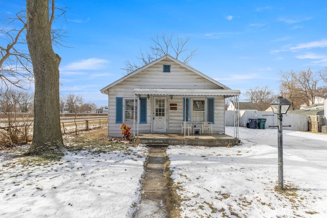 bungalow-style house featuring a porch