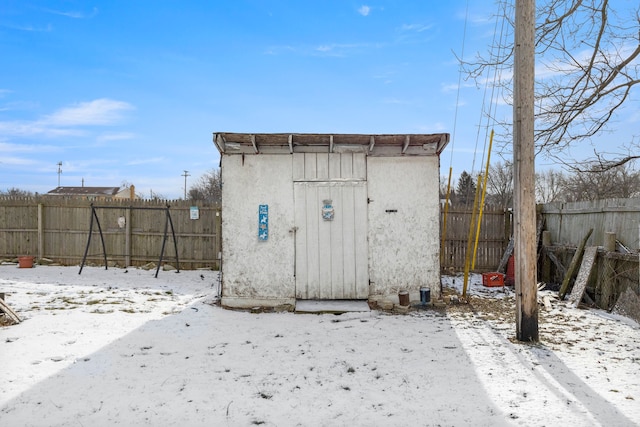 view of snow covered structure