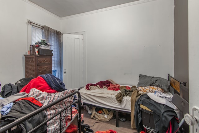 bedroom featuring ornamental molding