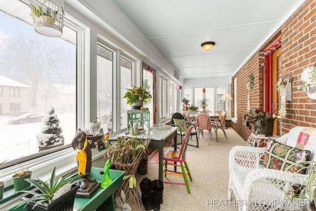 view of sunroom