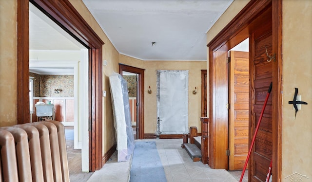 corridor featuring radiator