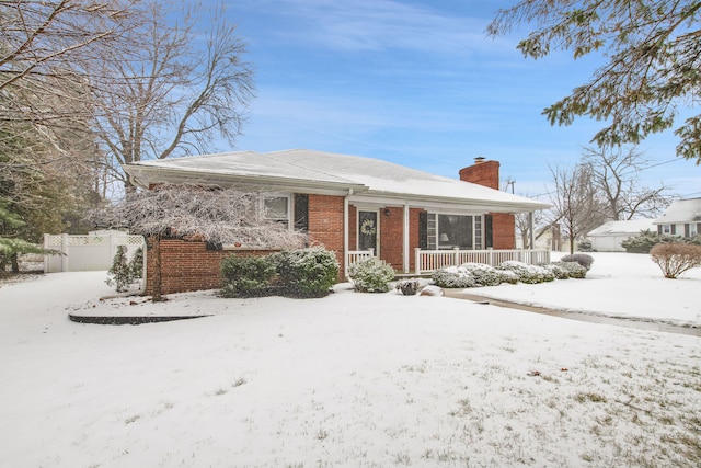 view of front of property with covered porch