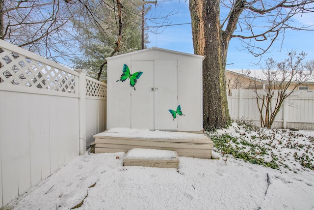 view of snow covered structure